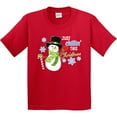 thumbnail image 3 of Inktastic Just Chillin' This Christmas Fun Snowman in Top Hat Youth T-Shirt, 3 of 5