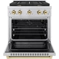 thumbnail image 7 of ZLINE Autograph Edition 30 in. 4.2 cu. ft. 4 Burner Gas Range with Convection Gas Oven in Stainless Steel and Polished Gold Accents (SGRZ-30-G), 7 of 7