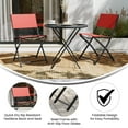 thumbnail image 5 of Flash Furniture Steel Indoor and Outdoor Cafe Rip-Resistant Folding Chairs, Red Set of 2, 5 of 17