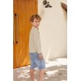 thumbnail image 4 of Arshiner Boys Cotton Linen Henley Shirt Button Down Shirt Long Sleeve T Shirt Casual Solid Tops, 4 of 6