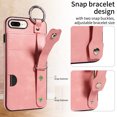 thumbnail image 6 of Allytech Wallet Case for iPhone 8 Plus/7 Plus, [Card Slot] [Ring Buckle] [Adjustable Wristband with Snap Buckles] Premium PU Leather Kickstand Shockproof Case Cover for Women Men - Pink, 6 of 10