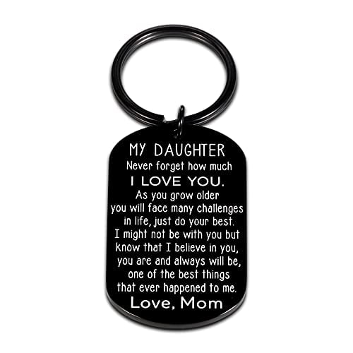 to My Daughter Keychain Gifts Graduation Key Charm for Daughter in Law Stepdaughter Girls Teen We Pray Youll Always be Safe Enjoy The Ride and Never Forget Your Way Back Home from Mom Dad 