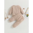 thumbnail image 4 of Bagilaanoe 2PCS Toddler Baby Girl Boy Long Pants Set Sun Pattern Long Sleeve Sweatshirt Pullover Tops + Drawstring Sweatpants 6M 12M 18M 24M 3T 4T Kids Casual Sweatsuits, 4 of 9