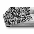 thumbnail image 3 of ABC Puzzle Soft Flannel Fleece Blanket, Funky Irregular Letters Capital and Small in Squares Learning Tools, Cozy Plush for Indoor and Outdoor Use, 60" x 80", Charcoal Grey and White, by Ambesonne, 3 of 6