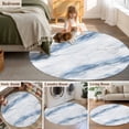 thumbnail image 6 of Blue Grey Marble Round Area Rug 3 FT, Small Kitchen Bathroom Mat, Vintage Abstract Modern Art Crack Washable Indoor Outdoor Throw Runner Carpet Non-Shedding Doormat for Table Shower Sofa Entryway, 6 of 9