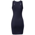 thumbnail image 3 of FashionOutfit Women's Fitted Solid Basic Sleeveless Racerback Bodycon Mini Dress, 3 of 3