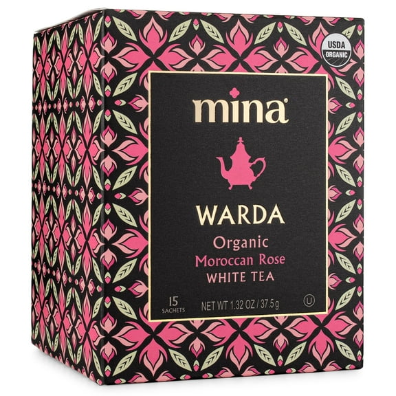 Mina Warda, Organic Moroccan Rose White Tea, 15 Biodegradable Sachets