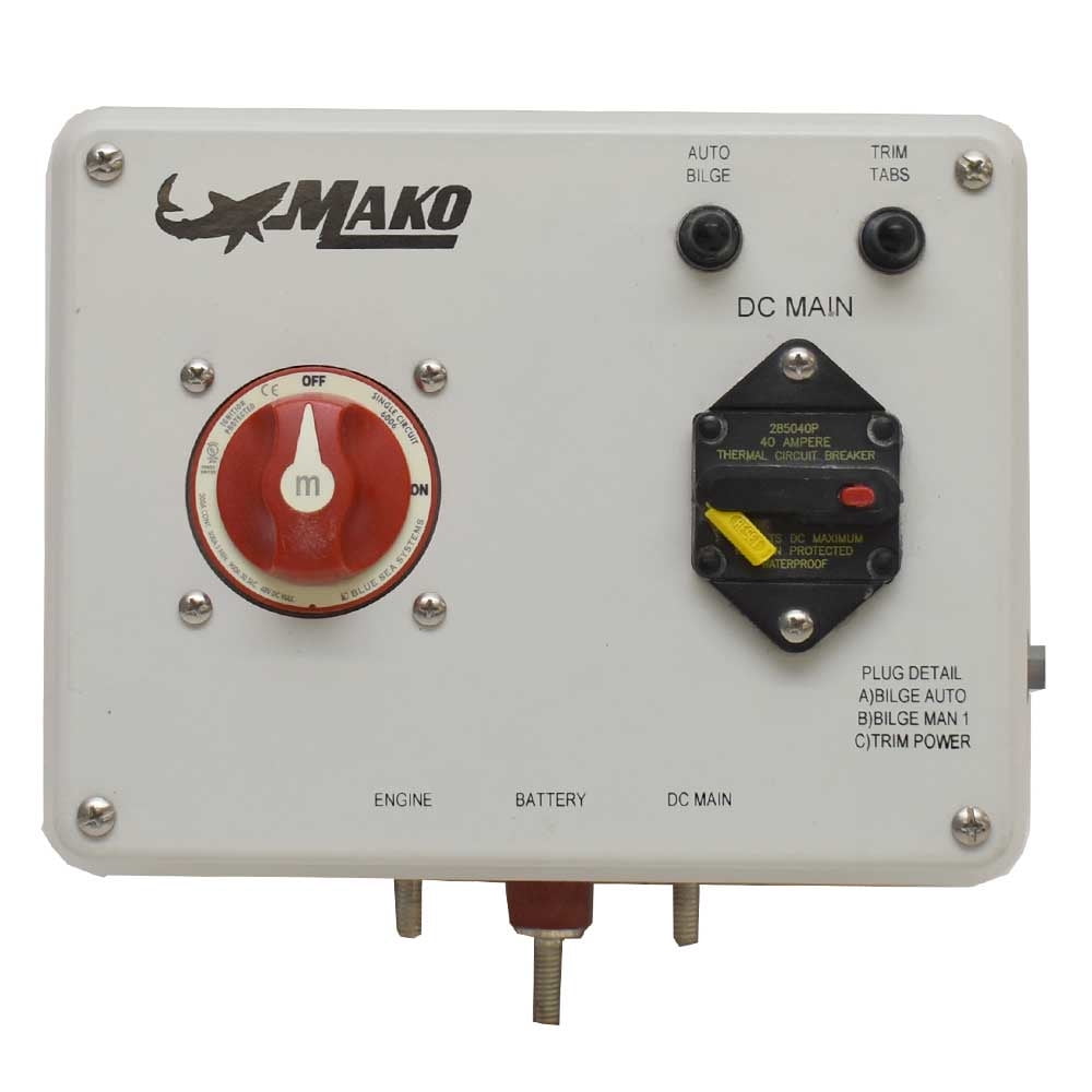 Mako Boat Battery Switch Panel 303535 184 CC 40A 12V 9 1/2 Inch
