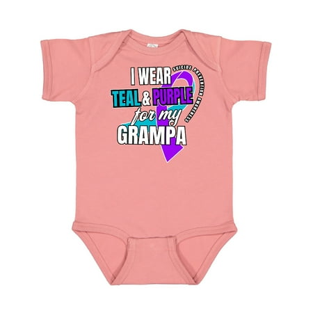 

Inktastic Suicide Prevention I Wear Teal and Purple for My Grampa Gift Baby Boy or Baby Girl Bodysuit