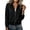 #Black 1, variant on Women Bomber Jacket Solid Stand Collar Zip Up Textured Long Sleeve Pockets Casual Outerwear