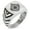 Silver, variant on Stainless Steel Nautical Antique Royal Compass Chevron Pattern Biker Style Polished Ring