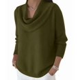 thumbnail image 2 of Women Knit Winter Clothes Casual Loose Sweaters Fall Fashion Cowl Neck Long Sleeve Trendy Pullover Green S, 2 of 7