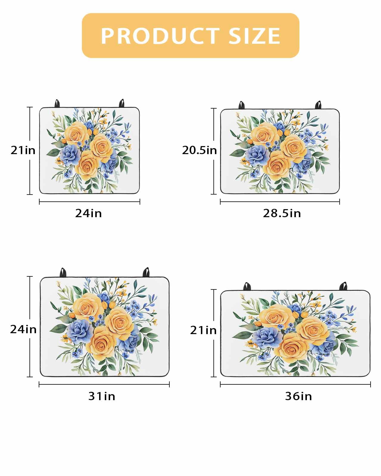 nqOlkjepod Large Induction Cooktop Protector Mat 24"x21", Floral Eucalyptus Leaves Stove Top Covers for Electric Stove, Blue Yellow Garden Flowers Stove Burner Cover Mats, Glass Top Stove Cover