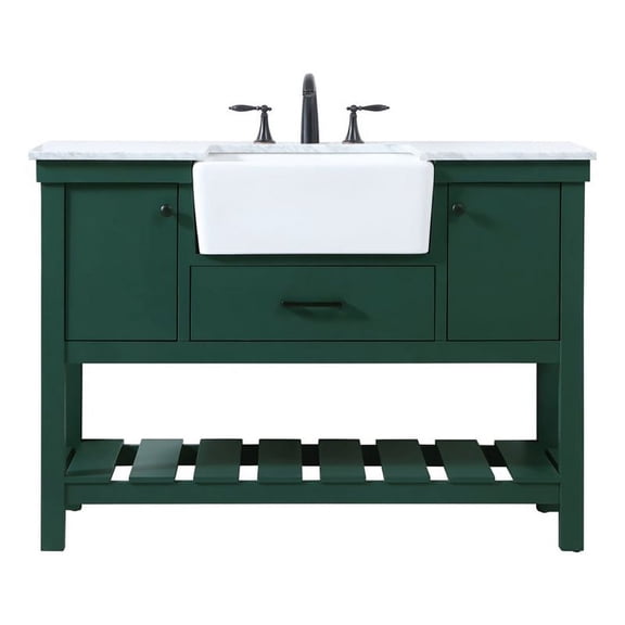 Elegant Decor Clement 48" Wood Single Bathroom Vanity in Green