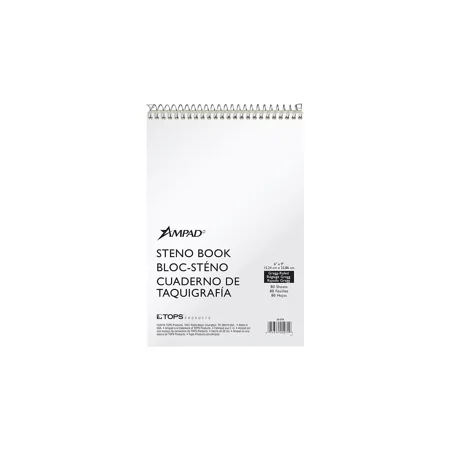 New Ampad Steno Pad 6" x 9" Gregg Ruled White 532853