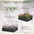 thumbnail image 4 of Galvanized Raised Garden Bed with Greenhouse, Steel Planter Box, Grey, 4 of 10