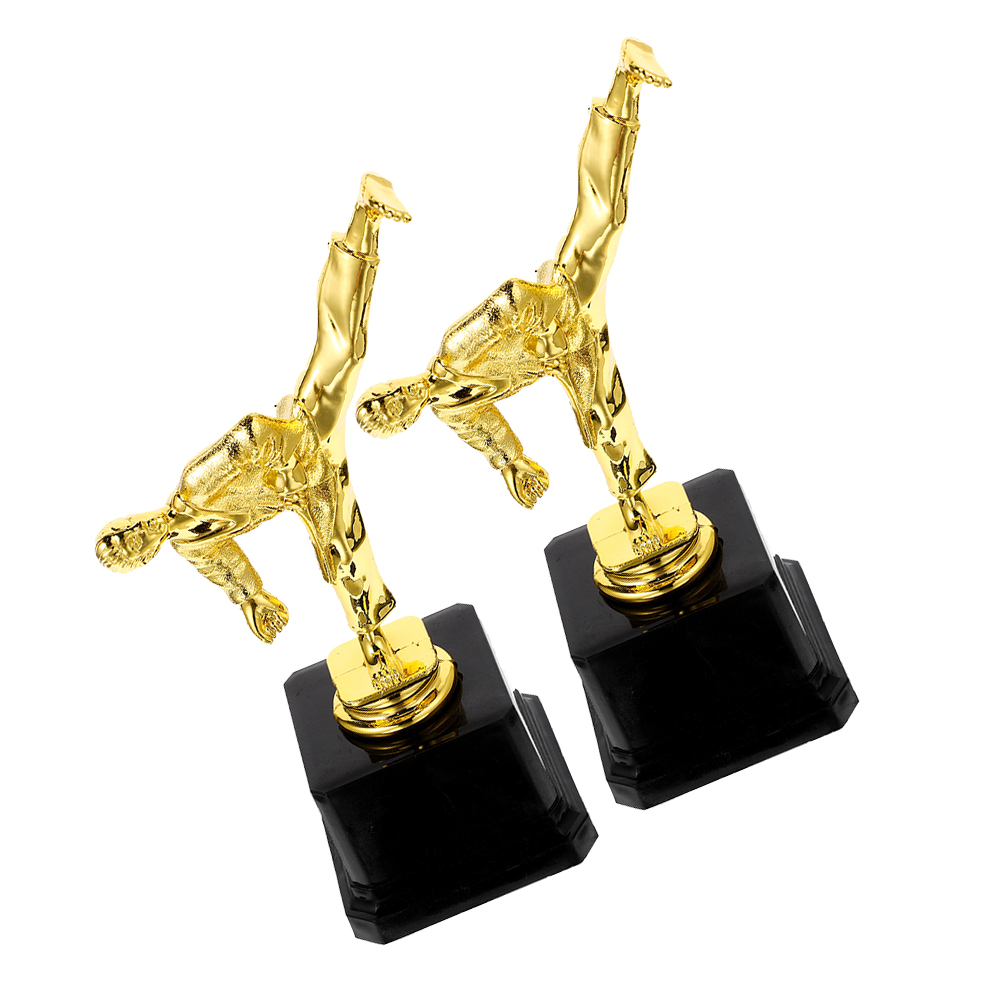 HONMEET Set of 2 Plastic Competition Trophies for School Awards, Sports, Academic & Achievement Recognition