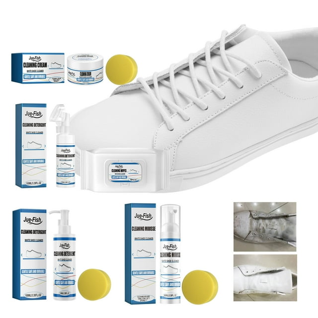 Kit de limpieza de zapatos Limpiador de zapatos blancos Elimina la suciedad y las manchas Kit limpiador de zapatos para zapatillas con cepillo y toalla Limpiador de zapatos Funciona en zapatos
