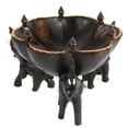 thumbnail image 5 of 8 inches Triumphant Elephants Carved Rain Tree Wooden Bowl - Fair Trade Handicraft, 5 of 6
