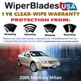 thumbnail image 2 of 2006 Mercury Milan Beam Wiper Blades Wipers w/1yr Warranty (Set of 2), 2 of 5