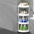thumbnail image 4 of Rectangular 3-Layer Storage Rack - Bathroom Plastic Floor Standing Organizer Kitchen Pantry Shelf Sturdy Construction 24" Tall, 4 of 5