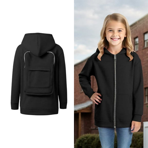 Boys Creative Hoodies Backpack Hoodies Kids Full Zip Hoodies Boys Long Sleeve Pullover Hoodie Sweatshirt Girls Tops Size 4-5 Years Preppy Clothes