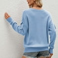 thumbnail image 4 of Womens Fall Fashion 2022! QLEICOM Sweaters for Women, Women's Round- Neck Solid Color Lace Up Sleeves Recreational Pullover Knitting Sweater Long Sleeve Tops On Clearance, 4 of 9