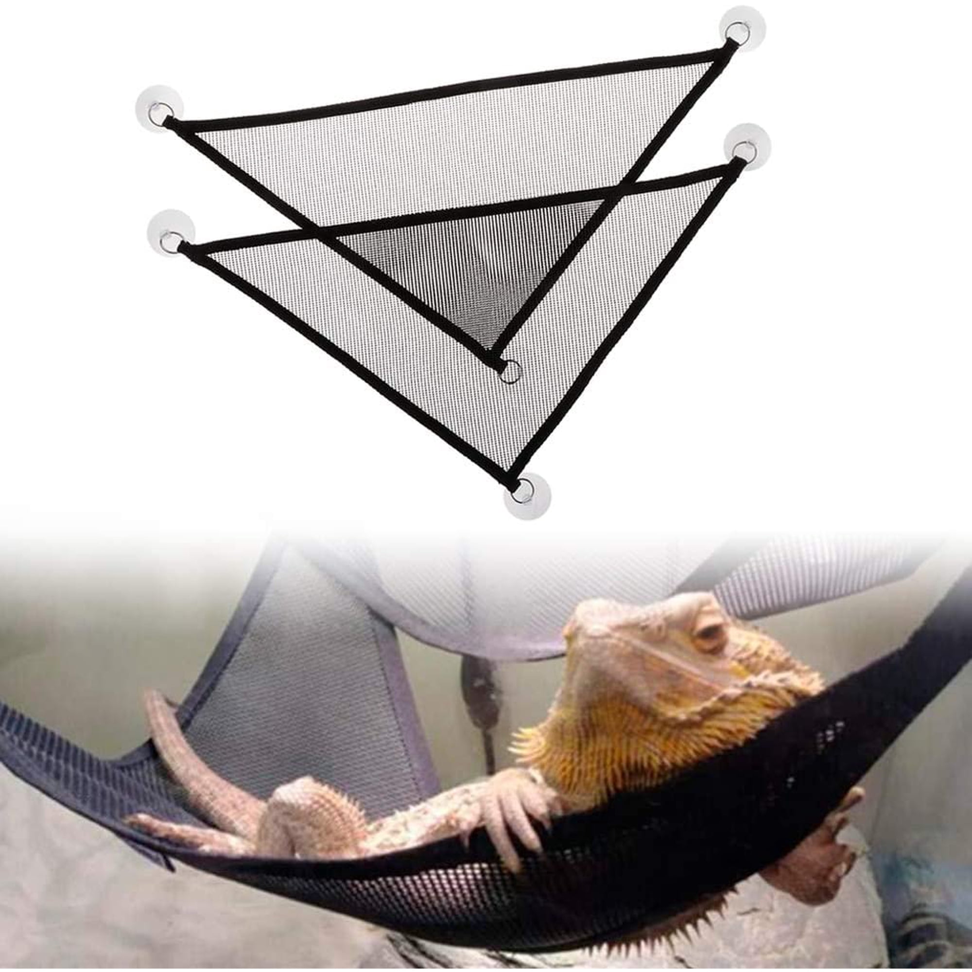 2Pcs Bearded Dragon Lizard Hammock - Breathable Mesh Geckos Hammock Reptile Hammock, Suitable for Lizard, Axolotls, Anoles, Geckos, Snakes, Chameleon