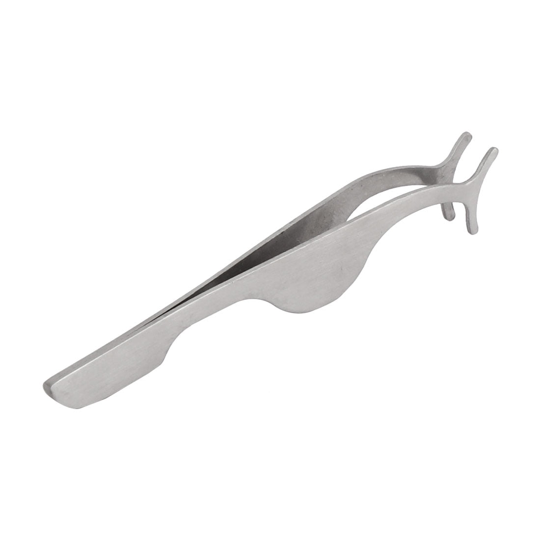 Metal Extension False Eyelashes Applicator Clip Tweezer Makeup Tool Silver Tone
