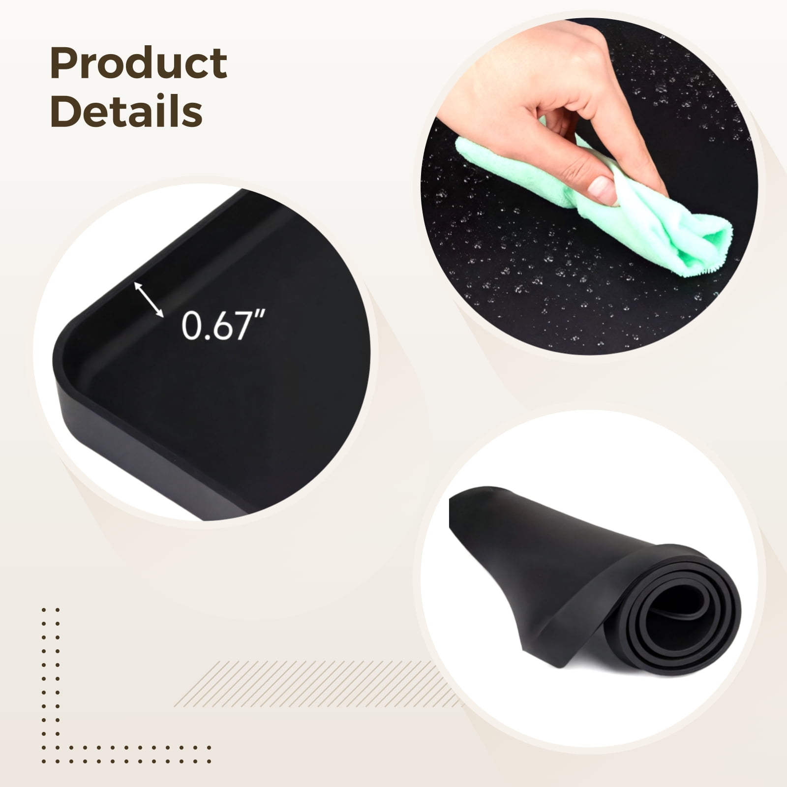 23 x 23 inch Non-Slip Silicone Mini Fridge Mat, Refrigerator Freezer Silicone Pad, Waterproof Protection Pad for Washer Dryer, Multi-Purpose Silicone Mat for Laundry Room Kitchen Appliances