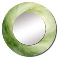thumbnail image 3 of Designart "Dreamy Green Serene Spiral" Abstract Spirals Rund Mirror For Wall Decor - Large Green Round Print Mirror - Round Modern Mirror - Wall Mounted Round Large Mirror - 23" x 23", 3 of 7