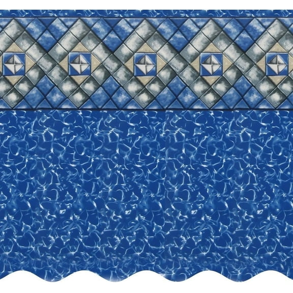 SmartLine 12' x 24' Oval Manor Unibead Above Ground Swimming Pool Liner, 52" Height, 25 Gauge