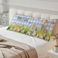 thumbnail image 4 of Easter Body Pillow Covers 20"x54", Spring Bunny Sheep Floral Eggs Botanical Blue Check Soft Brushed Microfiber Breathable Throw Pillow Covers, Decorative Pillowcase with Zipper for Couch Sofa Bedroom, 4 of 9