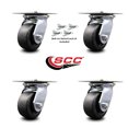 thumbnail image 2 of 4 Inch Polyolefin Caster Set with Ball Bearings and Swivel Locks Service Caster, 2 of 2