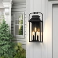 thumbnail image 2 of PARTPHONER Large Outdoor Light Fixture, 15.8'' Front Porch Light 3-Lights Anti-Rust Exterior Wall Mount Lantern Sconce with Clear Glass, 2 of 8