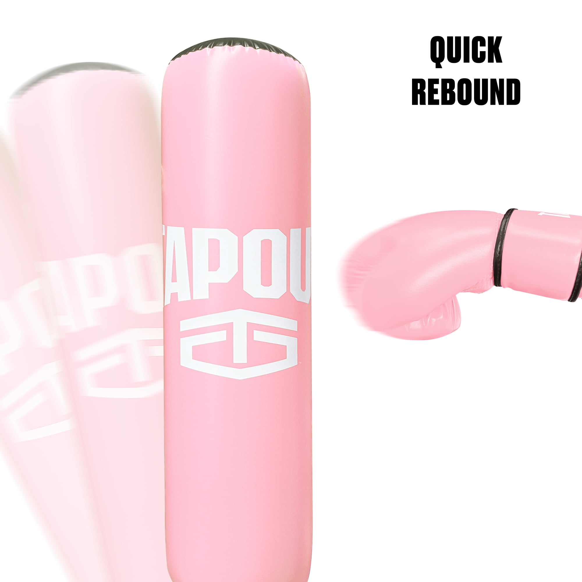Tapout Kids Pink Boxing Kit with 8 oz Gloves and Inflatable Punching Bag