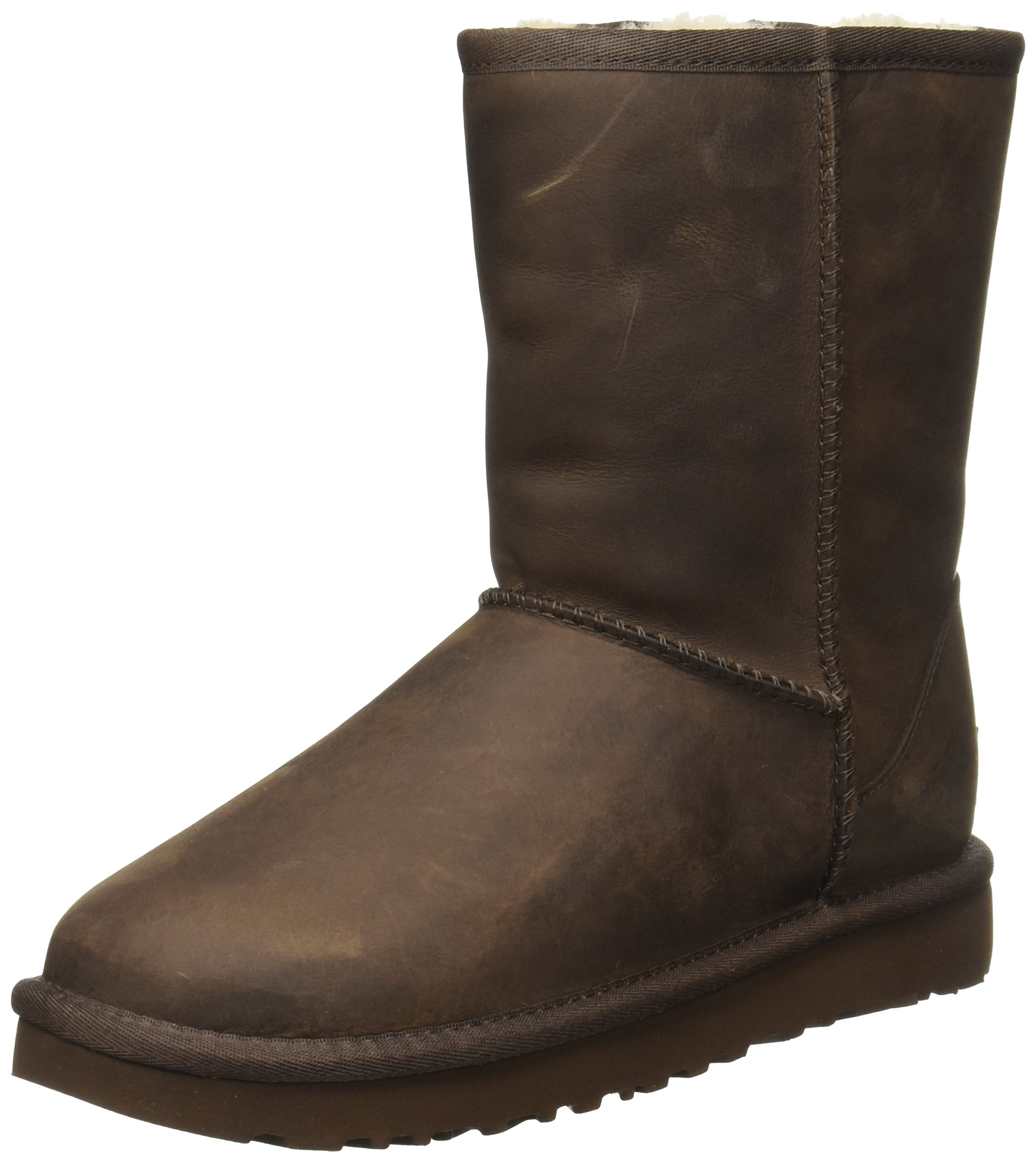 ugg womens classic short leather boots brownstone