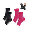 thumbnail image 1 of wonima11 Generic Fine Compress Foot Sleeves, 2/3pairs Unisex Fine Compress Anti Fatigue Ankle Compression Foot Sleeves Neuropathy Socks (black+red, S/M), 1 of 1
