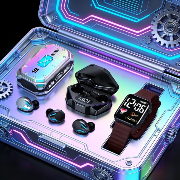 2026 Mecha Audio Set: Metal Bluetooth Earbuds Minimalist Watch
Powerful bass stereo, long battery, suited for sports, gaming and travel lovers