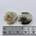 thumbnail image 4 of Hand Carved Ocean Jasper Fish 2 Beads | 24x20x5mm-17x18x7mm | Green and Grey | 2 Beads, 4 of 11