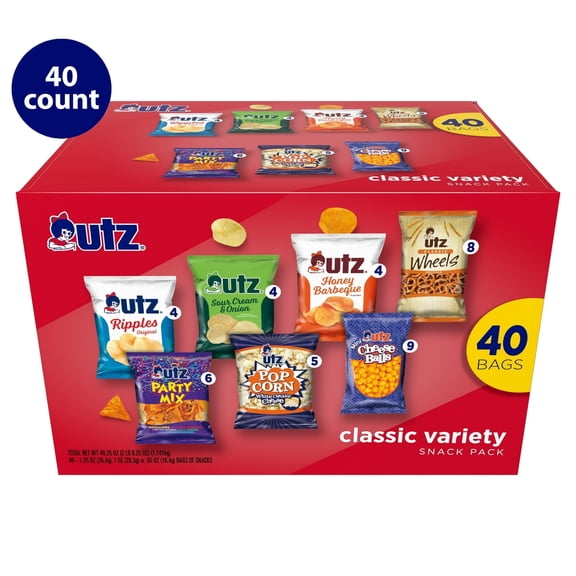 Utz Classics Snack Box, Variety Pack, 1 oz, 40 Count