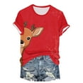 thumbnail image 4 of UngA Christmas T-Shirts for Women Casual Short Sleeve Merry Letter Graphic Blouse Tops Christmas Shirt Women (Orange,M), 4 of 7