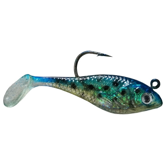 Creme 2" Spoiler Shad Swim Bait Lure, Chartreuse & Blue