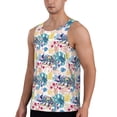 thumbnail image 2 of Gukieu Colorful Chameleons Print Men's Quick Dry Fitness Vest, Round Neck Sleeveless Fitness Bodybuilding Top-XX-Large, 2 of 7