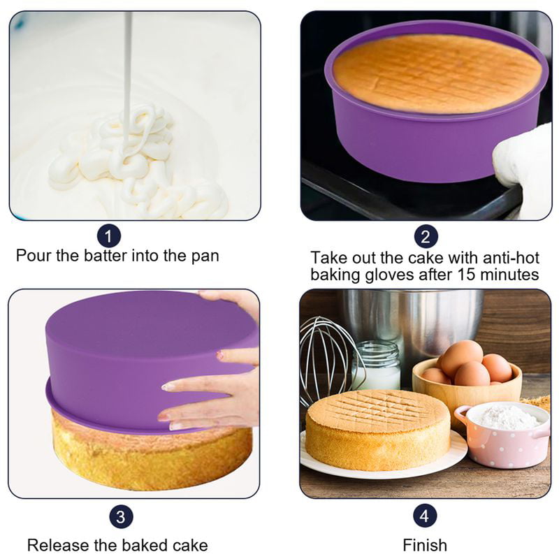 Details about   4/6/8inch Silicone Round Cake Pan Mould Cake Chocolate Non-stick DIY Baking Mold 