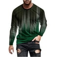 thumbnail image 2 of Plus Size T-Shirts for Men S-5X Big and Tall Casual Crewneck Long Sleeve Pullover Tops Basic Gradient Printed Regular Comfort Tshirts Shirts, 2 of 5