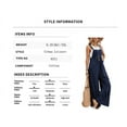 thumbnail image 3 of Women's Overalls Jumpsuit Casual Loose Sleeveless Adjustable Straps Bib Wide Leg Outfits with Pockets, 3 of 5