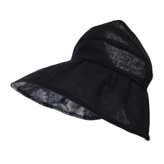 WITHMOONS Floral Ladies Sun Visor Hat with Floppy Wide Brim SL9710 (Black)