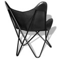 thumbnail image 2 of vidaXL Butterfly Chair Black Real Leather, 2 of 4