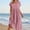 Pink, variant on HOMBOM Womens Flowy Dresses with Pocket Purple Dress Maxi Summer Cotton Linen Short Sleeve A-Line Dress for Ladies Beach